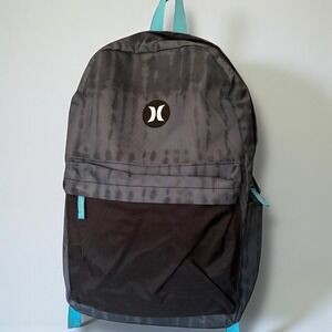 Hurley‎ Backpack Gray Tie Dye Print Front Pocket Adjustable Straps Large 18IN